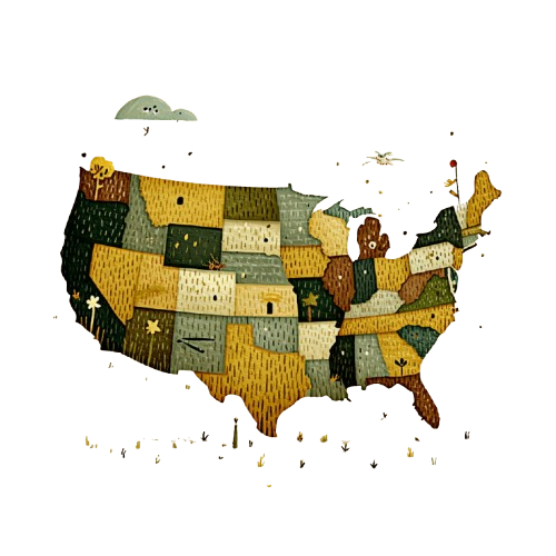 Illustrated US map