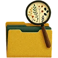 Magnifying glass on folder illustration